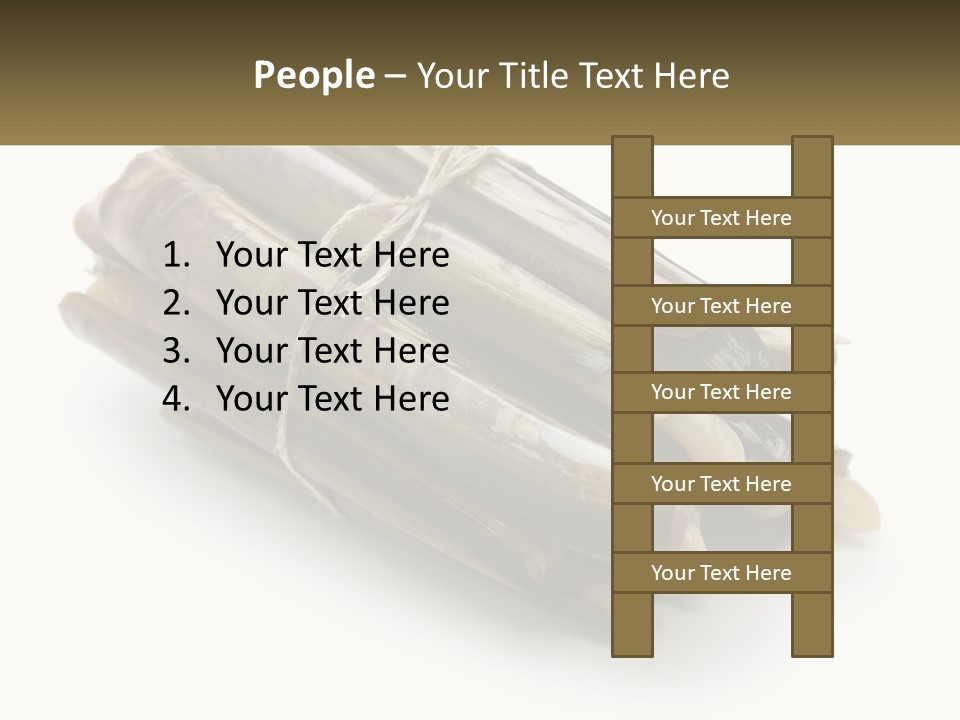 A Bunch Of Bamboo Sticks Tied Up To A White Background PowerPoint Template