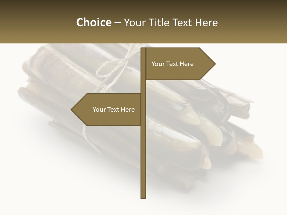 A Bunch Of Bamboo Sticks Tied Up To A White Background PowerPoint Template