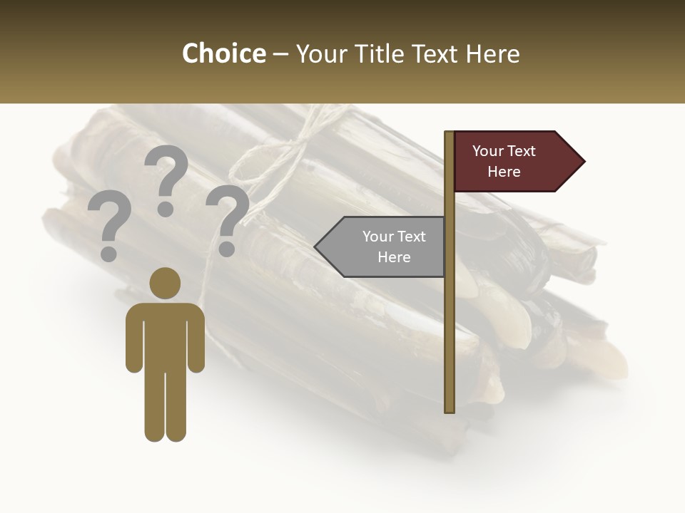 A Bunch Of Bamboo Sticks Tied Up To A White Background PowerPoint Template