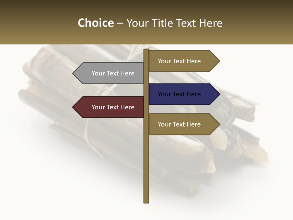 A Bunch Of Bamboo Sticks Tied Up To A White Background PowerPoint Template