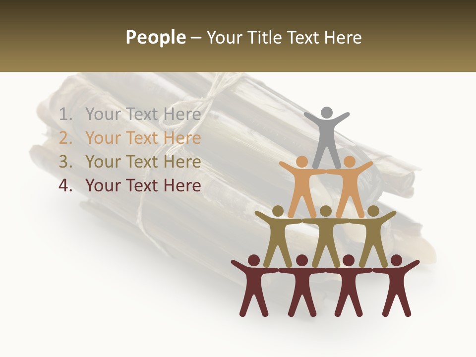 A Bunch Of Bamboo Sticks Tied Up To A White Background PowerPoint Template