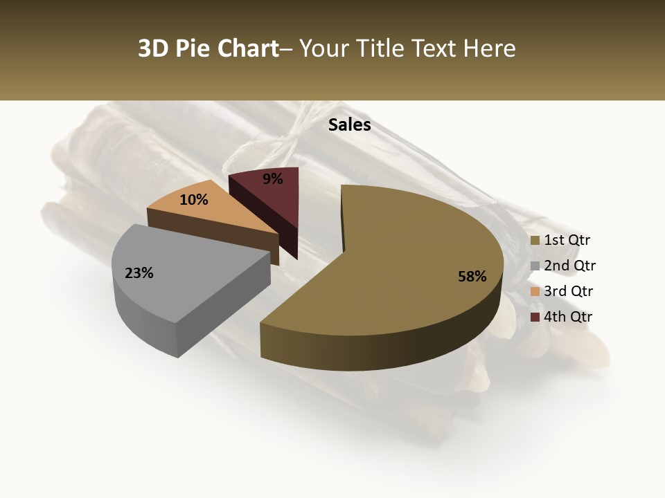 A Bunch Of Bamboo Sticks Tied Up To A White Background PowerPoint Template