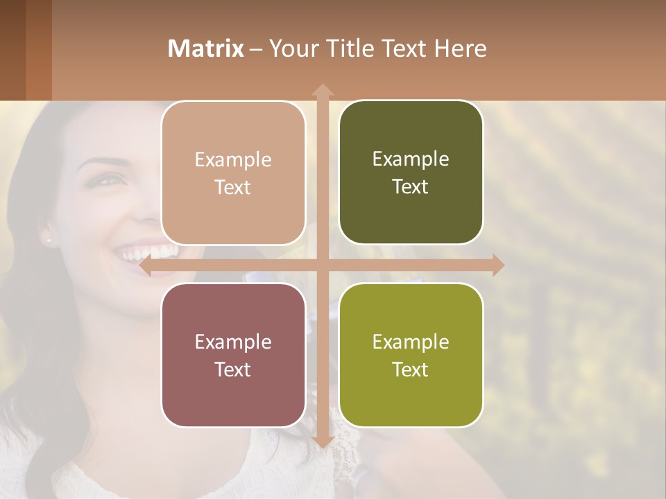 A Woman Holding A Glass Of Wine In Front Of A Vineyard PowerPoint Template