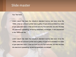 A Woman Holding A Glass Of Wine In Front Of A Vineyard PowerPoint Template