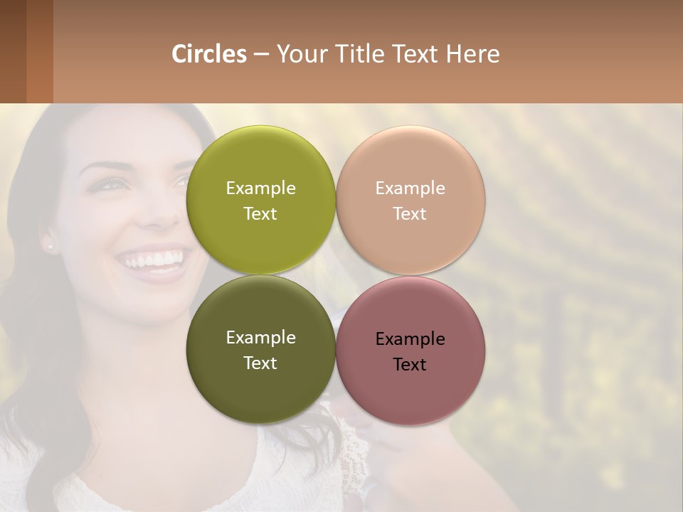 A Woman Holding A Glass Of Wine In Front Of A Vineyard PowerPoint Template