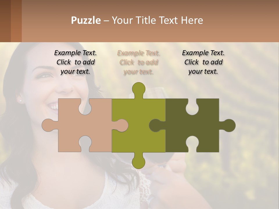 A Woman Holding A Glass Of Wine In Front Of A Vineyard PowerPoint Template