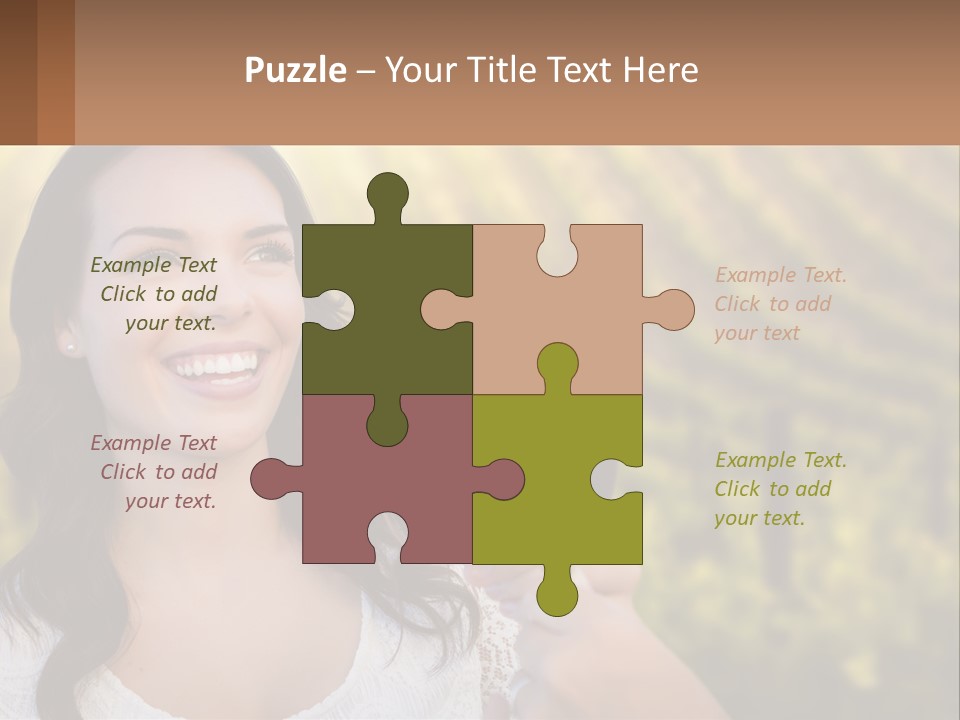 A Woman Holding A Glass Of Wine In Front Of A Vineyard PowerPoint Template