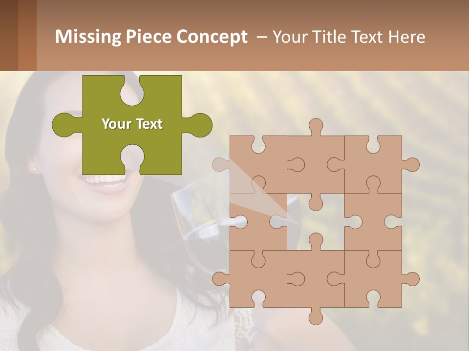 A Woman Holding A Glass Of Wine In Front Of A Vineyard PowerPoint Template