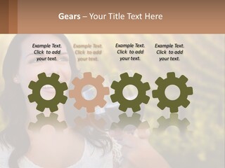 A Woman Holding A Glass Of Wine In Front Of A Vineyard PowerPoint Template