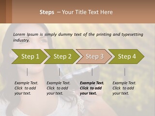 A Woman Holding A Glass Of Wine In Front Of A Vineyard PowerPoint Template