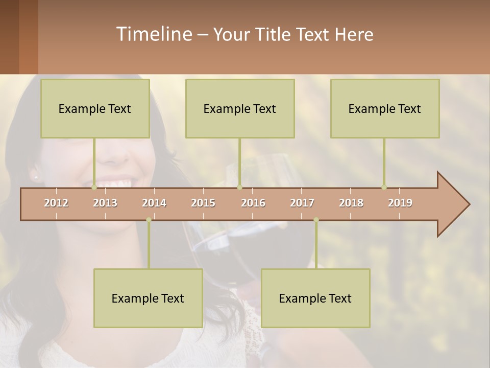 A Woman Holding A Glass Of Wine In Front Of A Vineyard PowerPoint Template