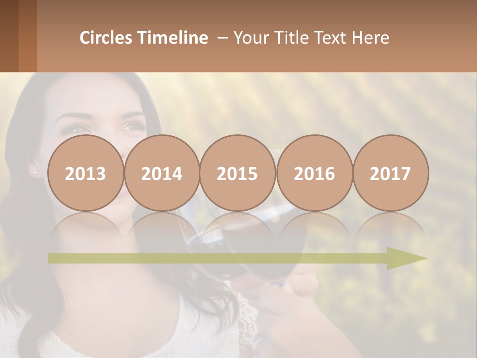 A Woman Holding A Glass Of Wine In Front Of A Vineyard PowerPoint Template