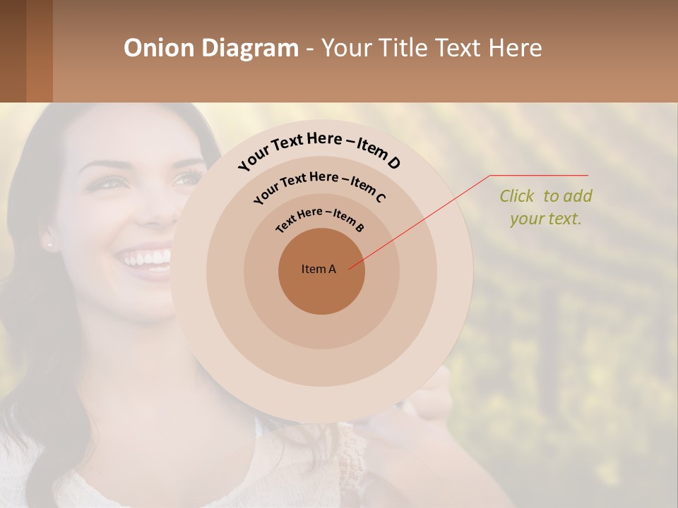 A Woman Holding A Glass Of Wine In Front Of A Vineyard PowerPoint Template