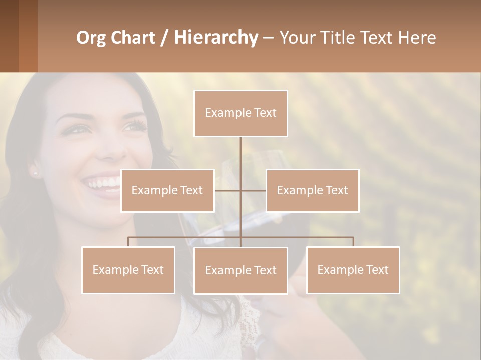 A Woman Holding A Glass Of Wine In Front Of A Vineyard PowerPoint Template