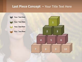 A Woman Holding A Glass Of Wine In Front Of A Vineyard PowerPoint Template