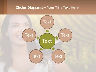 A Woman Holding A Glass Of Wine In Front Of A Vineyard PowerPoint Template