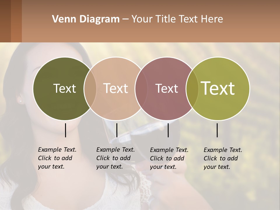 A Woman Holding A Glass Of Wine In Front Of A Vineyard PowerPoint Template