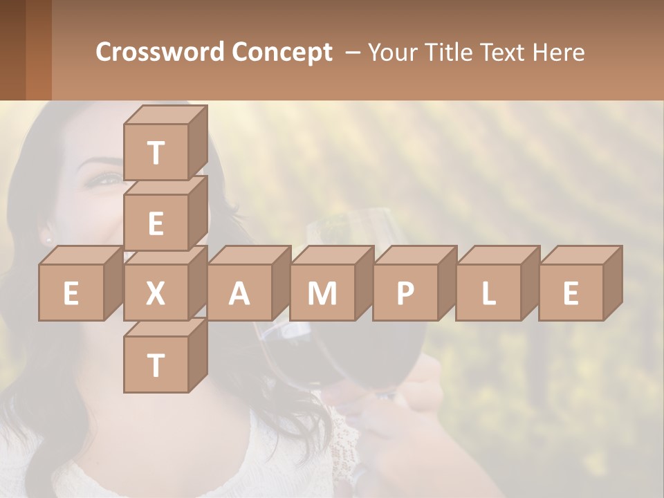 A Woman Holding A Glass Of Wine In Front Of A Vineyard PowerPoint Template