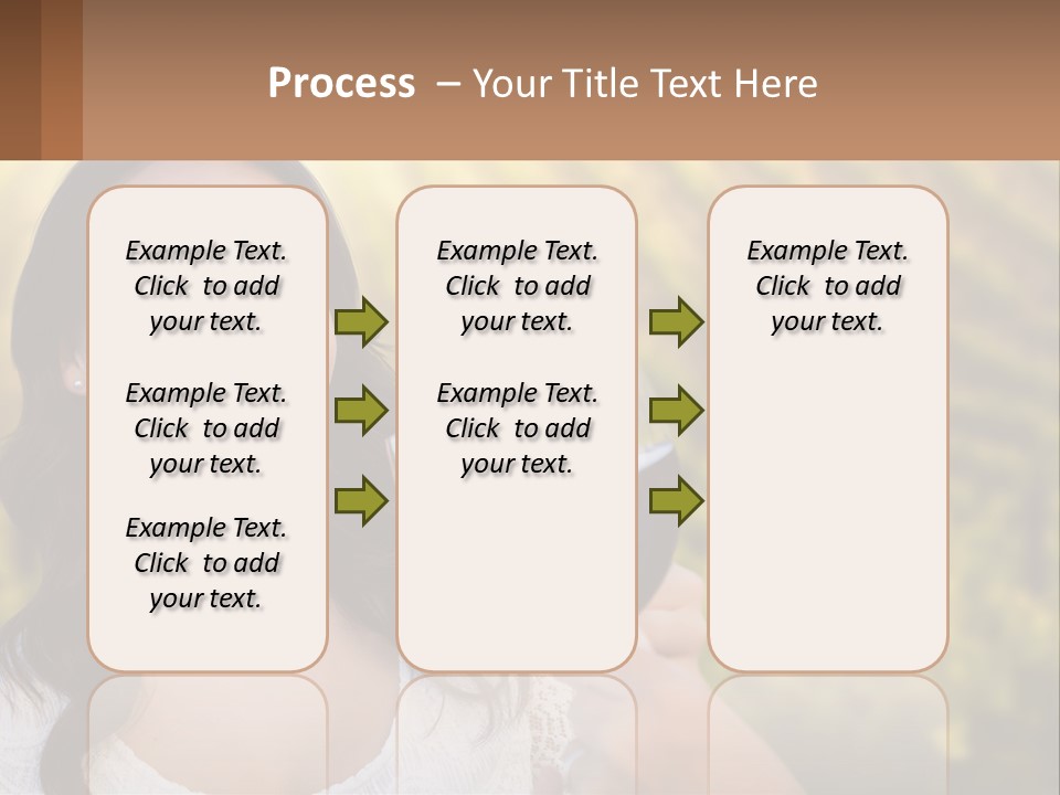 A Woman Holding A Glass Of Wine In Front Of A Vineyard PowerPoint Template
