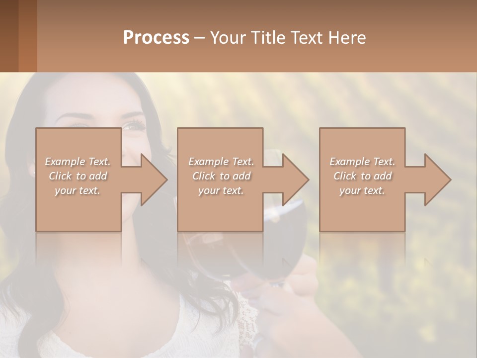 A Woman Holding A Glass Of Wine In Front Of A Vineyard PowerPoint Template