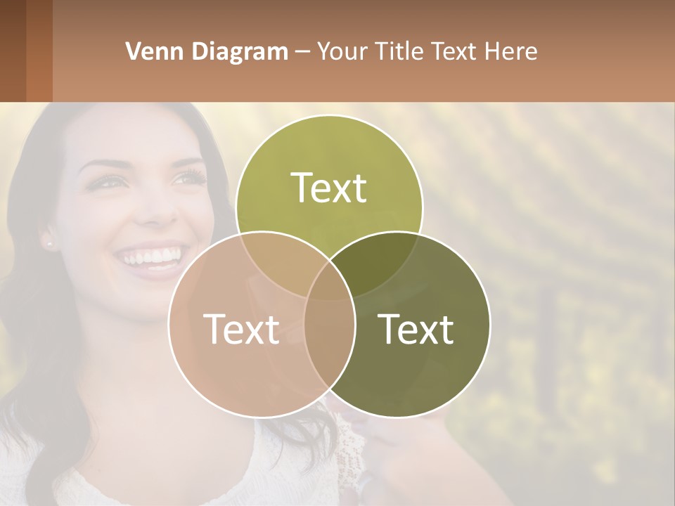 A Woman Holding A Glass Of Wine In Front Of A Vineyard PowerPoint Template