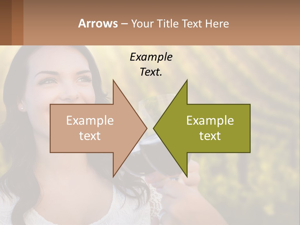 A Woman Holding A Glass Of Wine In Front Of A Vineyard PowerPoint Template