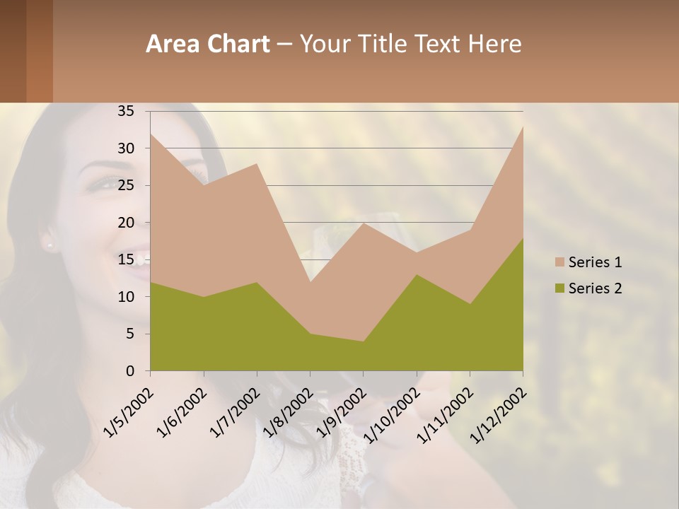 A Woman Holding A Glass Of Wine In Front Of A Vineyard PowerPoint Template
