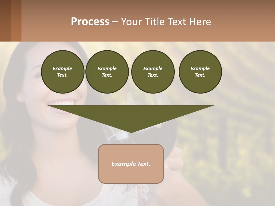 A Woman Holding A Glass Of Wine In Front Of A Vineyard PowerPoint Template