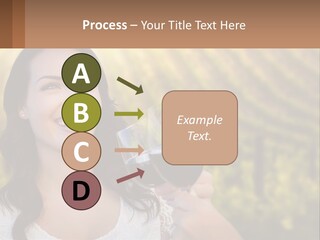 A Woman Holding A Glass Of Wine In Front Of A Vineyard PowerPoint Template
