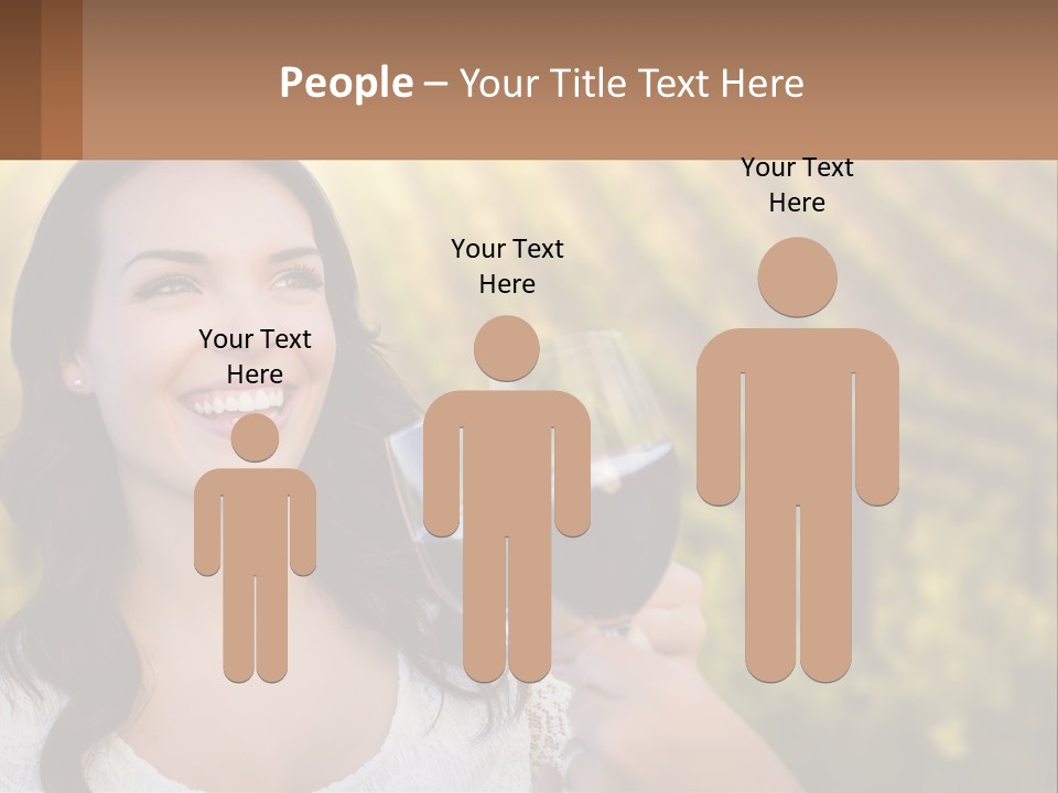 A Woman Holding A Glass Of Wine In Front Of A Vineyard PowerPoint Template