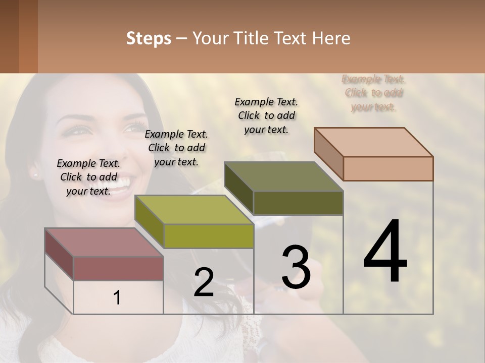 A Woman Holding A Glass Of Wine In Front Of A Vineyard PowerPoint Template