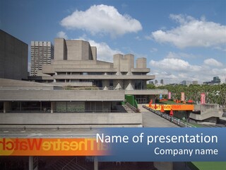 A Picture Of A Building With A Sky Background PowerPoint Template