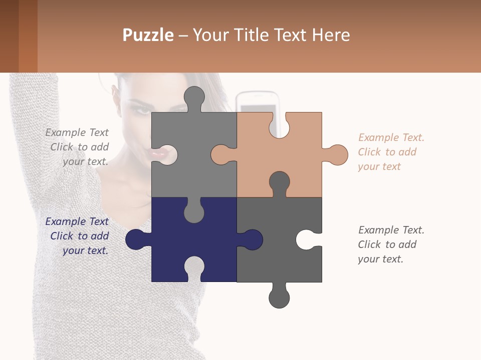 A Woman Taking A Picture With Her Cell Phone PowerPoint Template