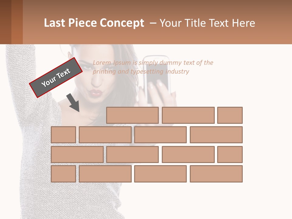 A Woman Taking A Picture With Her Cell Phone PowerPoint Template