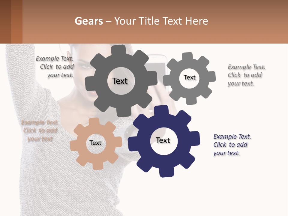 A Woman Taking A Picture With Her Cell Phone PowerPoint Template