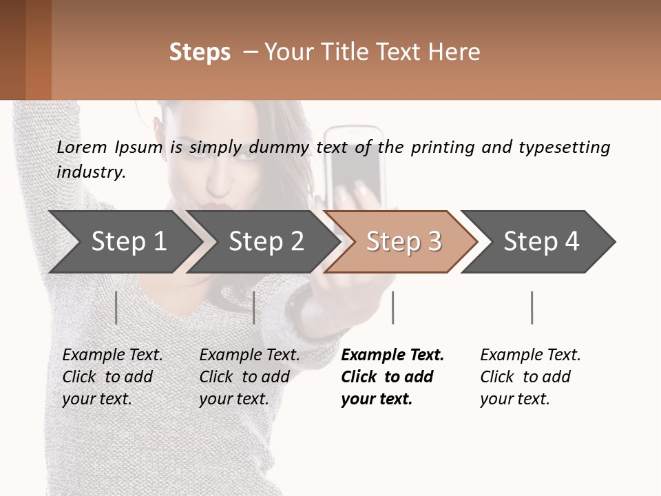 A Woman Taking A Picture With Her Cell Phone PowerPoint Template