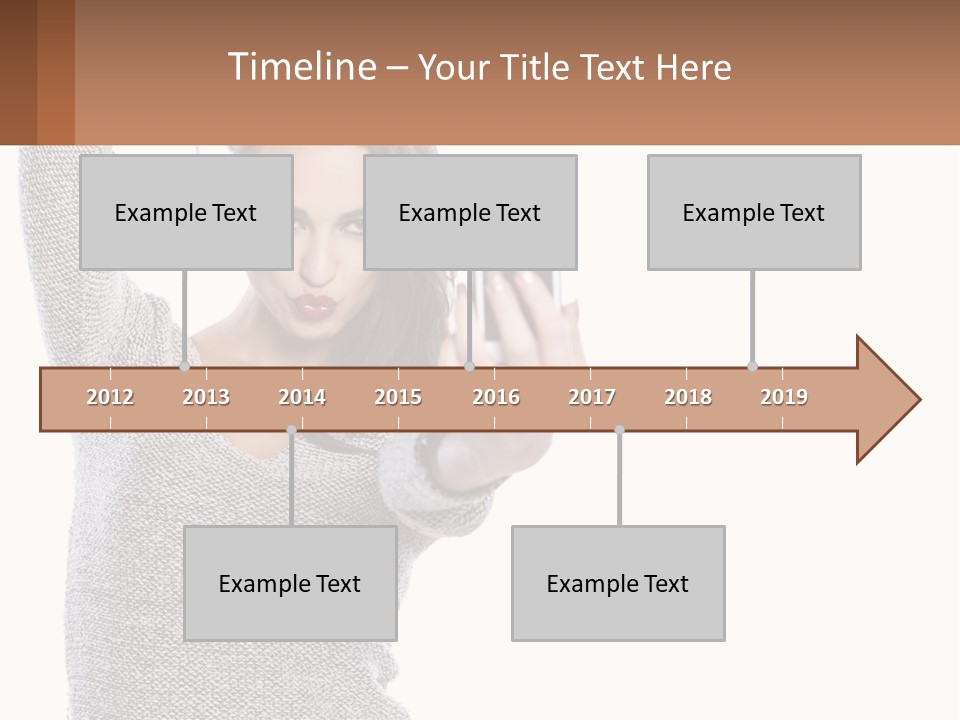 A Woman Taking A Picture With Her Cell Phone PowerPoint Template