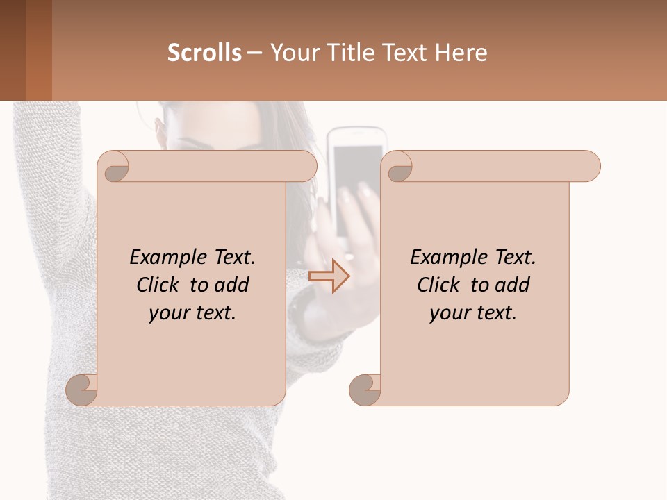 A Woman Taking A Picture With Her Cell Phone PowerPoint Template