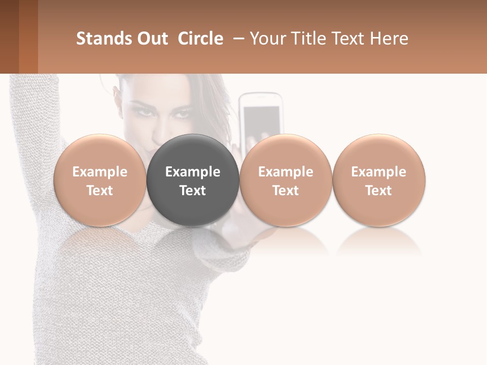 A Woman Taking A Picture With Her Cell Phone PowerPoint Template