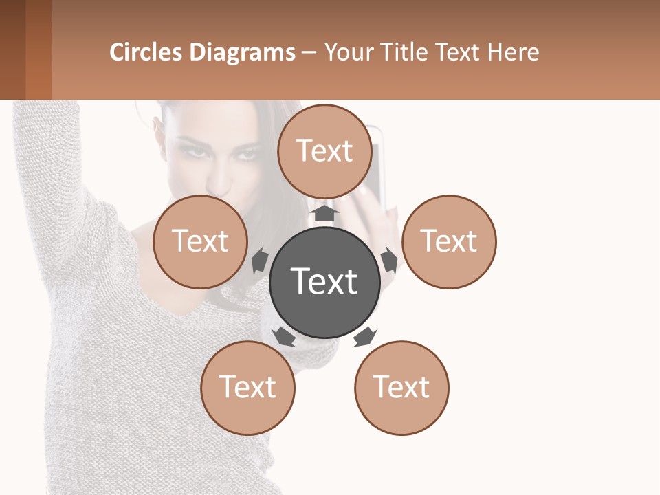 A Woman Taking A Picture With Her Cell Phone PowerPoint Template