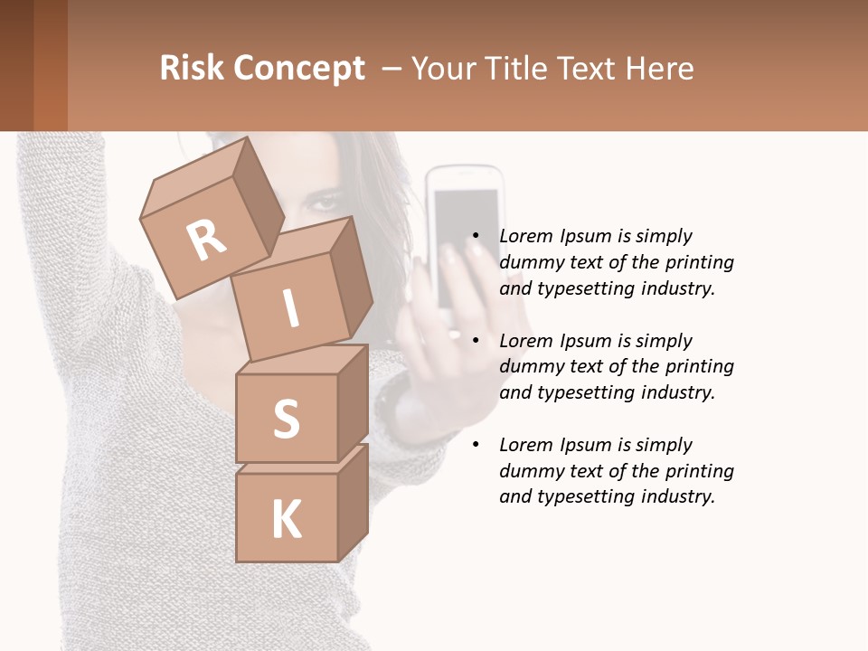 A Woman Taking A Picture With Her Cell Phone PowerPoint Template