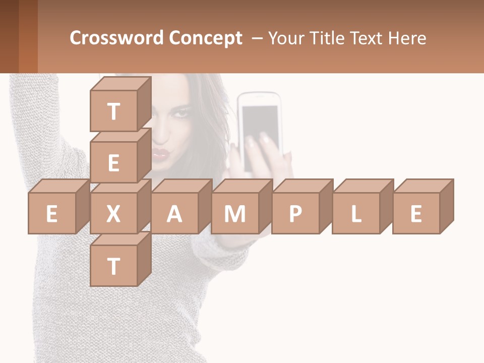 A Woman Taking A Picture With Her Cell Phone PowerPoint Template