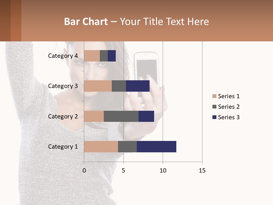 A Woman Taking A Picture With Her Cell Phone PowerPoint Template
