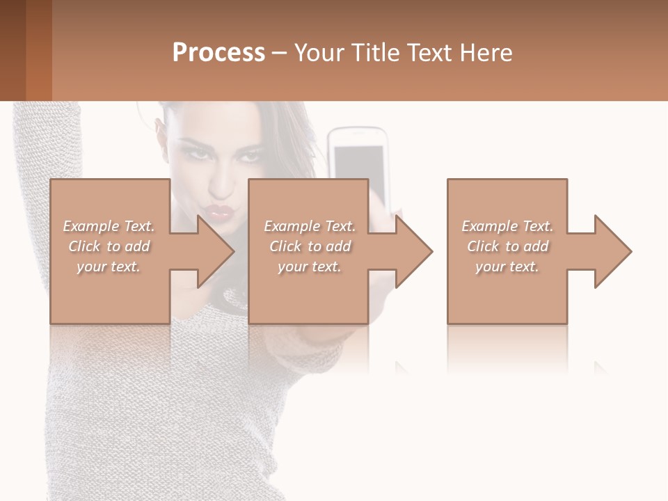 A Woman Taking A Picture With Her Cell Phone PowerPoint Template