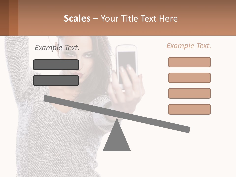 A Woman Taking A Picture With Her Cell Phone PowerPoint Template