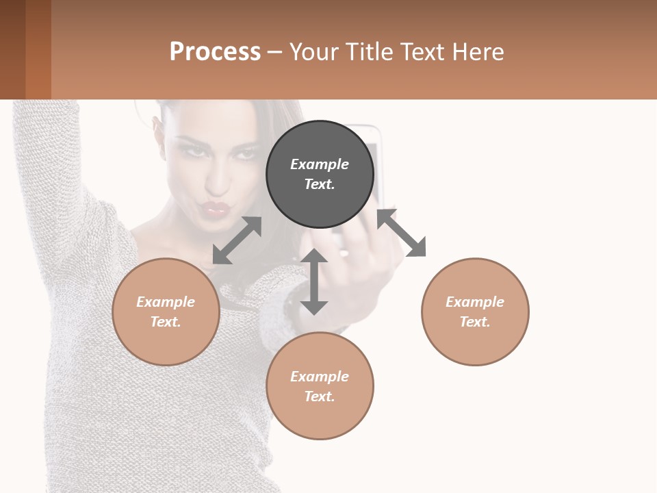 A Woman Taking A Picture With Her Cell Phone PowerPoint Template