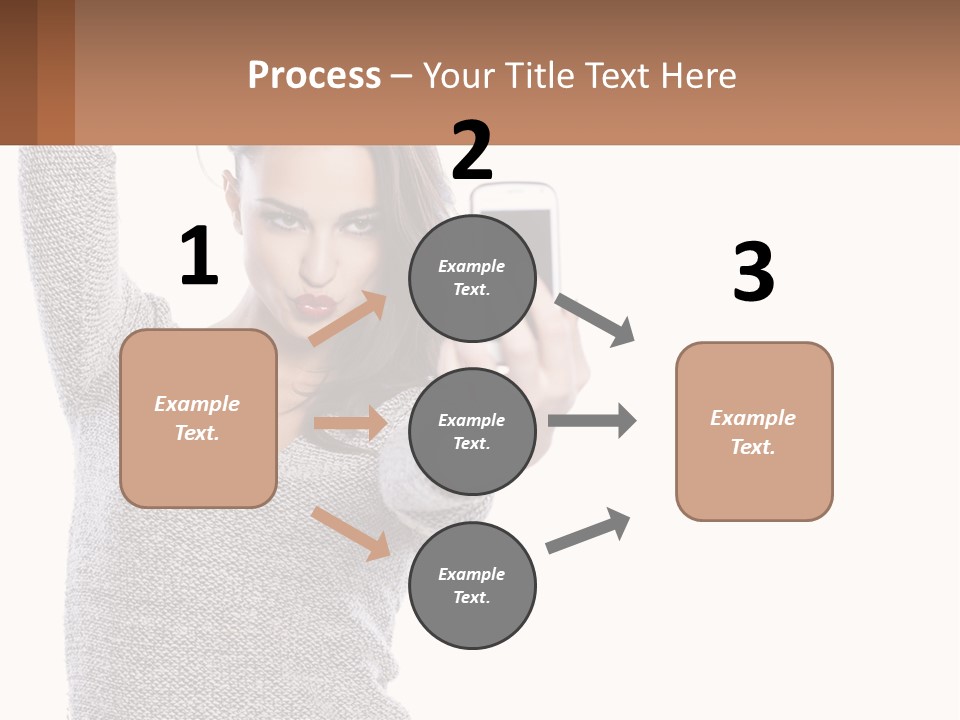 A Woman Taking A Picture With Her Cell Phone PowerPoint Template