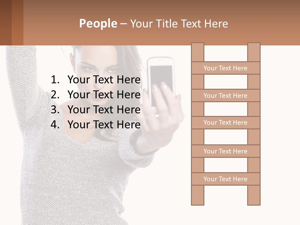 A Woman Taking A Picture With Her Cell Phone PowerPoint Template