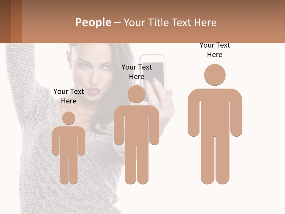 A Woman Taking A Picture With Her Cell Phone PowerPoint Template