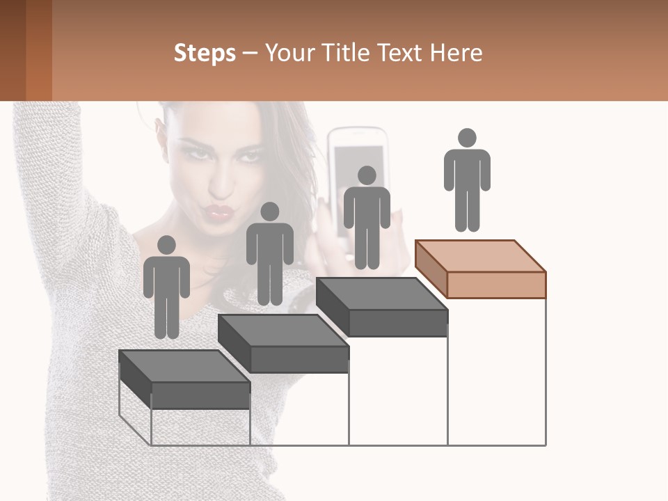 A Woman Taking A Picture With Her Cell Phone PowerPoint Template